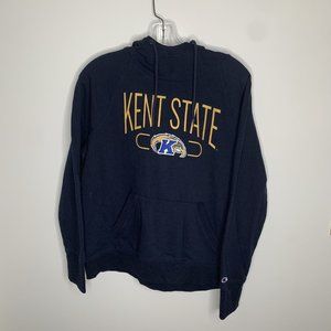 Champion Mens L Black Kent State University Long Sleeve Hoodie Sweatshirt